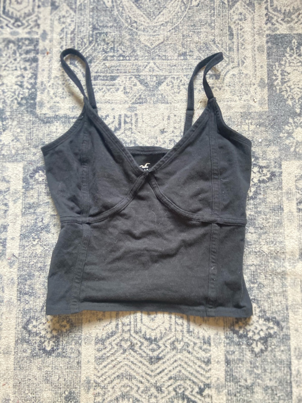 Hollister Black Logo Crop Tank
